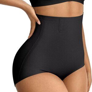 Black Women's High-Waisted Tummy Control Butt-Lifting Seamless Shapewear Shorts